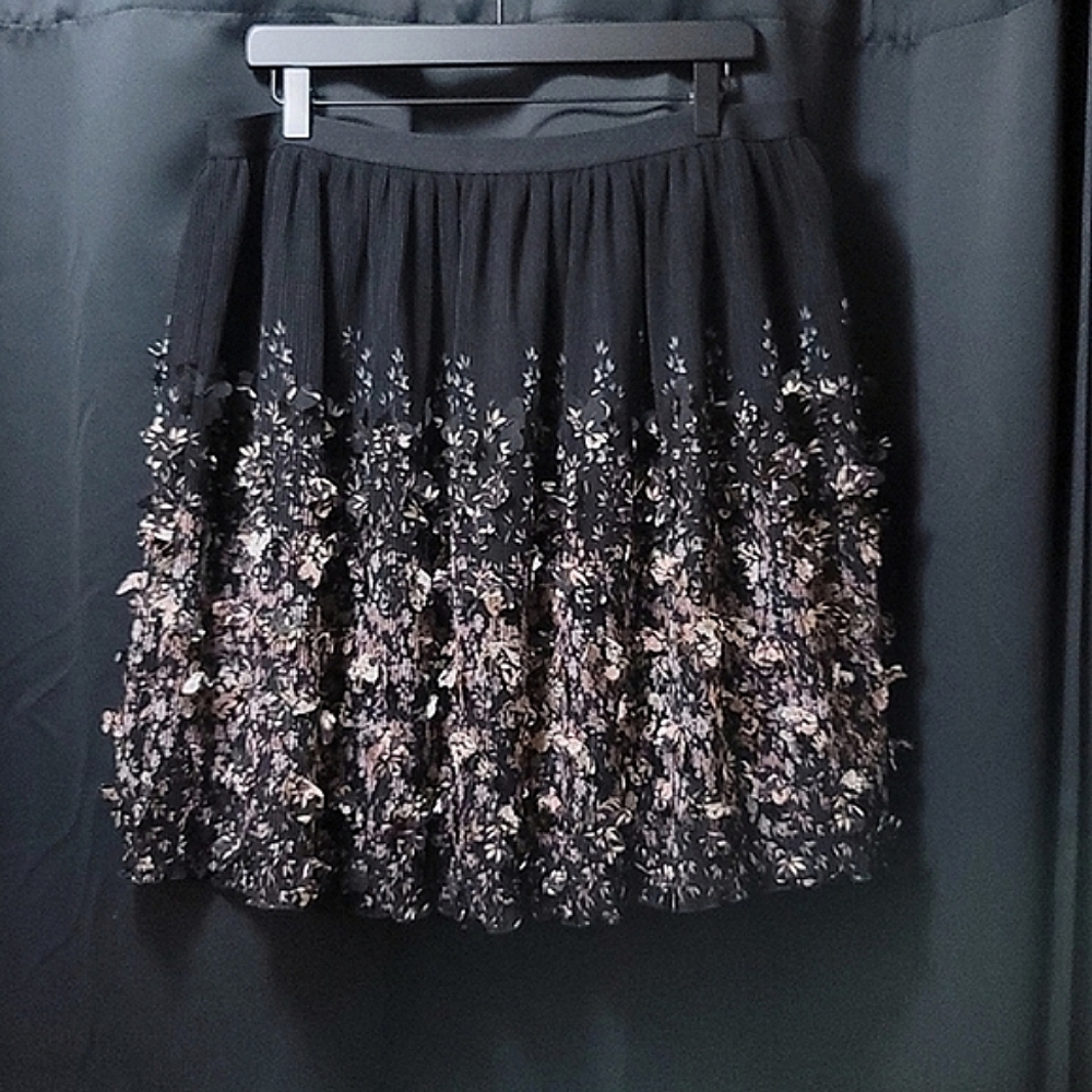 A New Day Floral Pleated Skirt